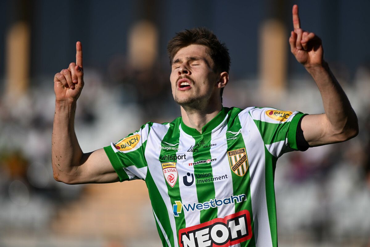 Lenn Jastremski beendete seine Durststrecke und traf nach langer Zeit wieder für die Austria. Mit dem 1:0 öffnete der Deutsche den Weg zum 3:0-Heimerfolg der Lustenauer über Rapid II.⇒gepa