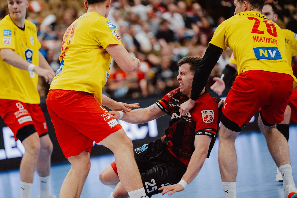 Marc Andre Haunold und der Alpla HC Hard stemmten sich ohne Erfolg gegen Krems, das den ÖHB-Cuptitel holte.⇒gepa