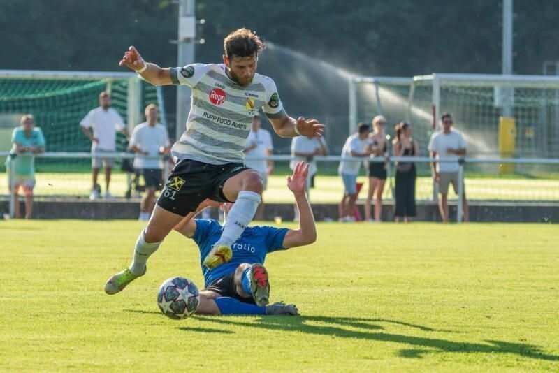 Selim Kum rettet mit seinem 21. Tor Hörbranz gegen Frastanz ein Punkt. ⇒VN/TK