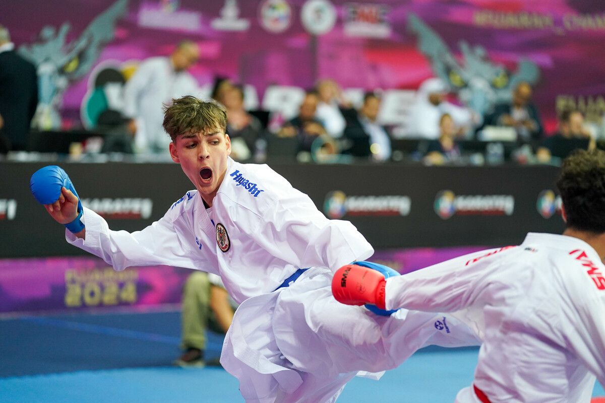 Tobias Fleisch holte sich in Lauterach seinen ersten Landesmeistertitel.⇒Karate Vorarlberg