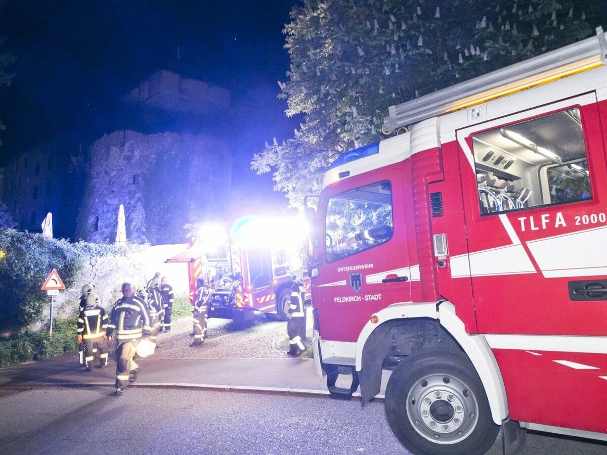 Am Mittwochabend hat die Brandmeldeanlage in der Schattenburg in Feldkirch ausgelöst. ⇒VOL.AT/Mathis