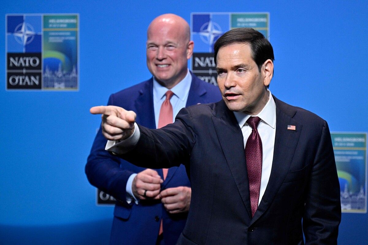 Marco Rubio bei einem Auftritt beim NATO-Gipfel in Schweden nach Trumps neuer Truppenankündigung für Polen. ⇒afp