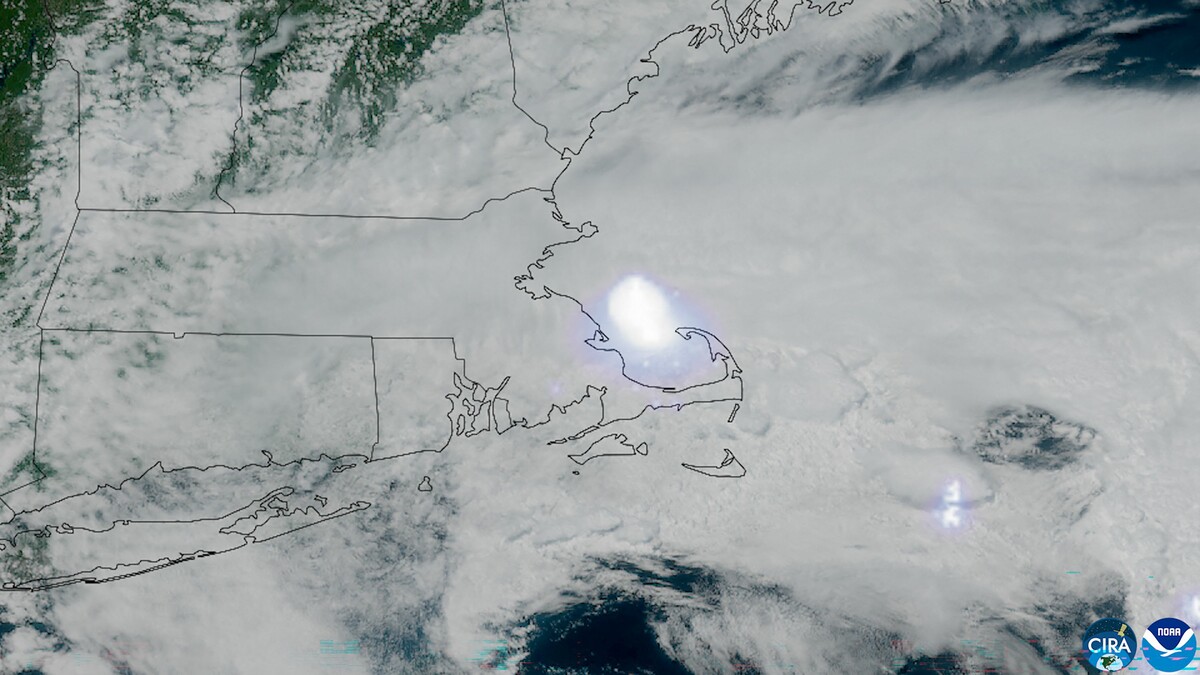 Satellitenbild der Meteor-Explosion über dem Nordosten der USA. ⇒AFP