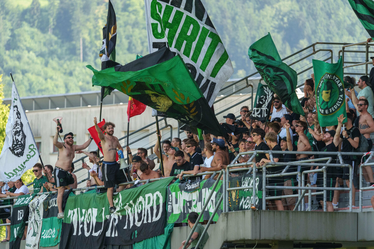 Wacker-Fans sorgten für tolle Stimmung im Herrenried-Stadion Hohenems.⇒stiplovsek