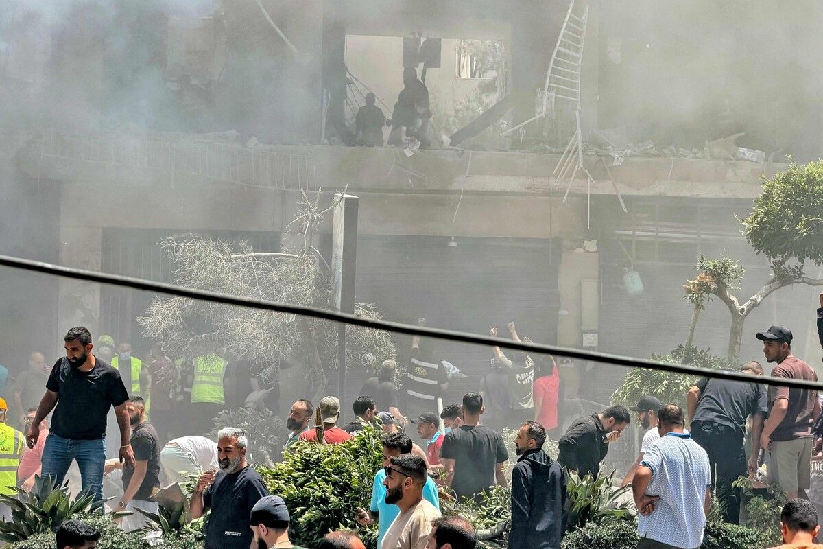 Bei den israelischen Angriffen wurde ein fünfstöckiges Wohngebäude getroffen.⇒AFP