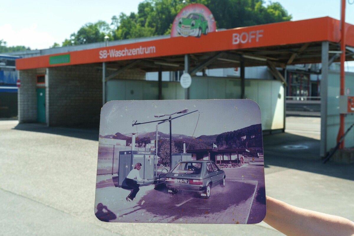 Ein altes Foto zeigt, wie die Waschanlage Boff in Koblach früher ausgesehen hat.⇒Dietmar Stiplovsek (3)