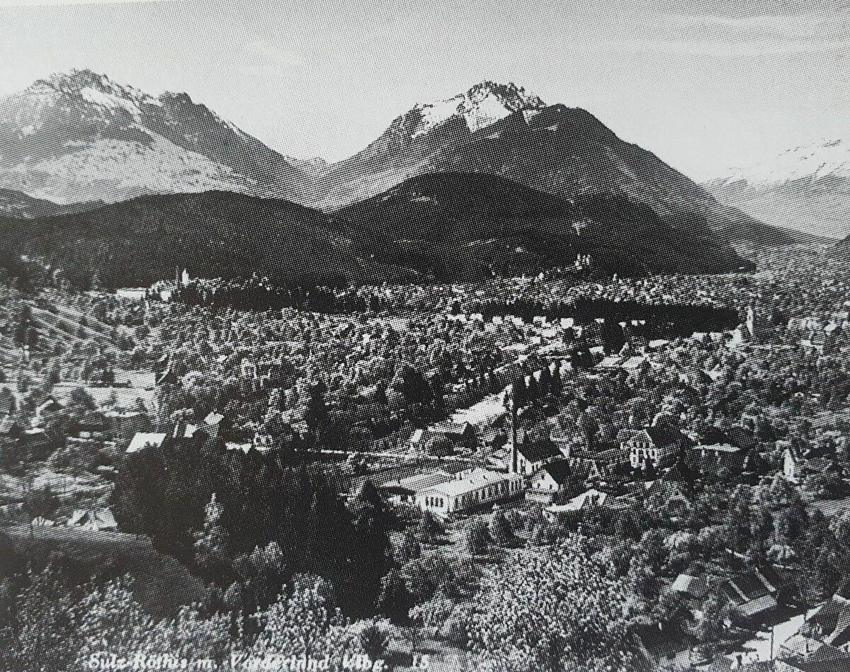 Sulz-Röthis mit der Fabrik Fries um 1960. ⇒gemeindearchiv sulz