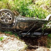 Pkw stürzte in Tschagguns 150 ­Meter über steiles Gelände ab