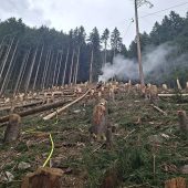Brennende Seilbahn stürzt in Gaschurner Wald