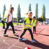 Kinder aus Andelsbuch trainierten im Bregenzer Stadion für den Kindermarathon. »C1